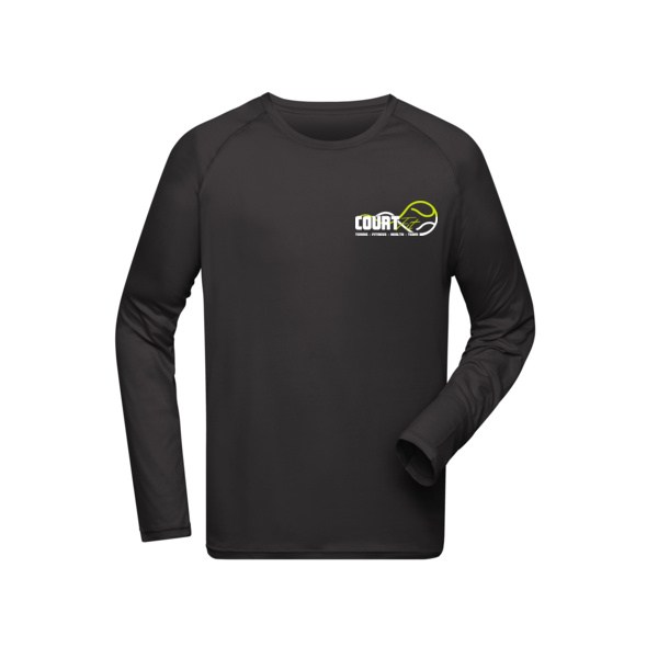 Brustdruck weiß - Men's Sports Shirt Long-Sleeved Miniaturansicht