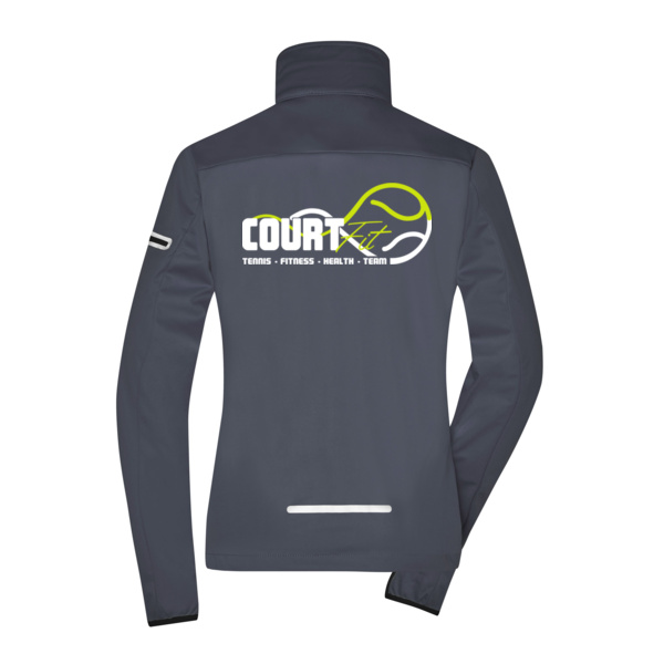 Rückendruck weiß - Ladies' Sports Softshell Jacket Miniaturansicht