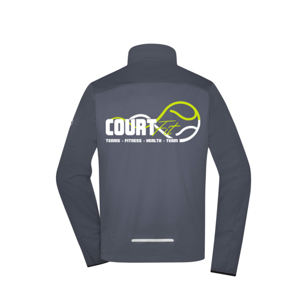 Rückendruck weiß - Men's Sports Softshell Jacket Miniaturansicht