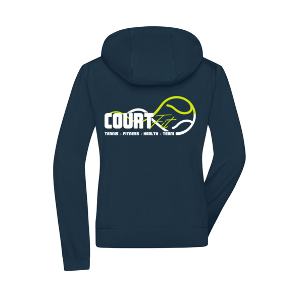 Rückendruck weiß - Ladies' Hooded Softshell Jacket Miniaturansicht