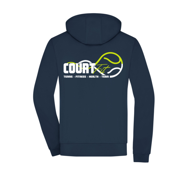 Rückendruck weiß - Men's Hooded Softshell Jacket Miniaturansicht