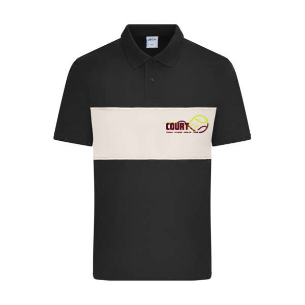 Brustdruck schwarz - Polo colour-block UNISEX Miniaturansicht